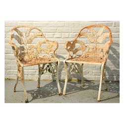 PR ANTIQUE IRON FERN GARDEN CHAIRS HANIKA OH