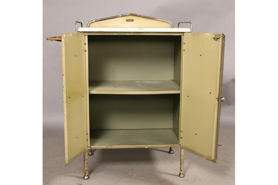 VINTAGE ART DECO METAL DOCTORS OFFICE CABINET