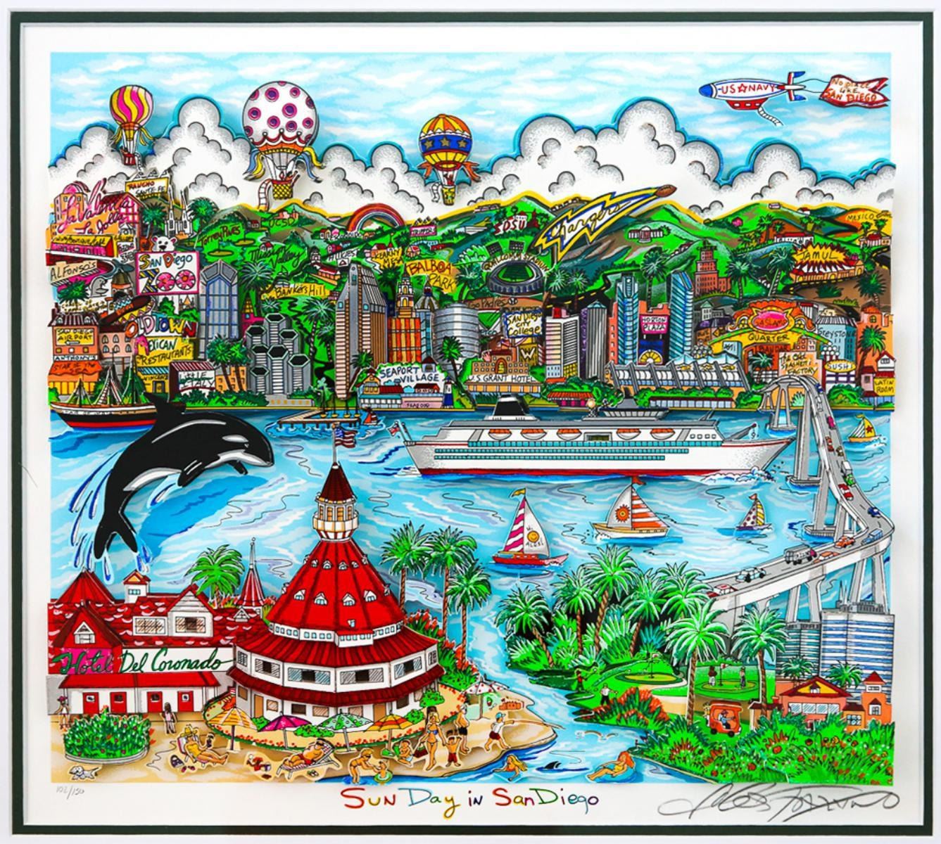 Charles Fazzino 3D Construction Silkscreen Serigraph "Sun Day in San