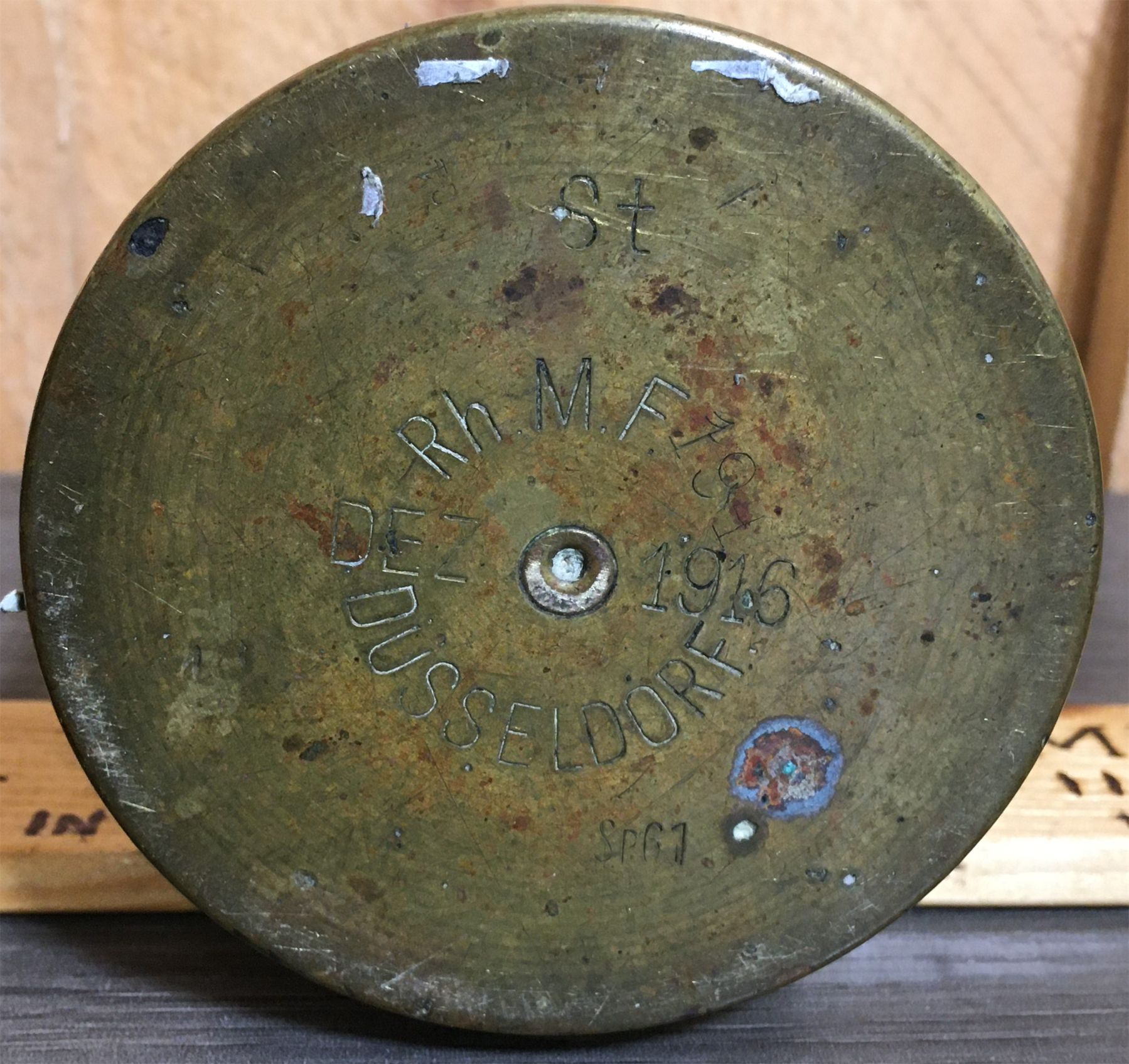 GERMAN BRASS SHELL TRENCH ART ENGRAVED WW1 SOUVENIR