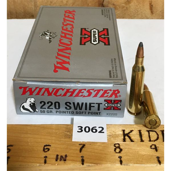 AMMO: 20X WINCHESTER - SUPER X 220 SWIFT 50 GR