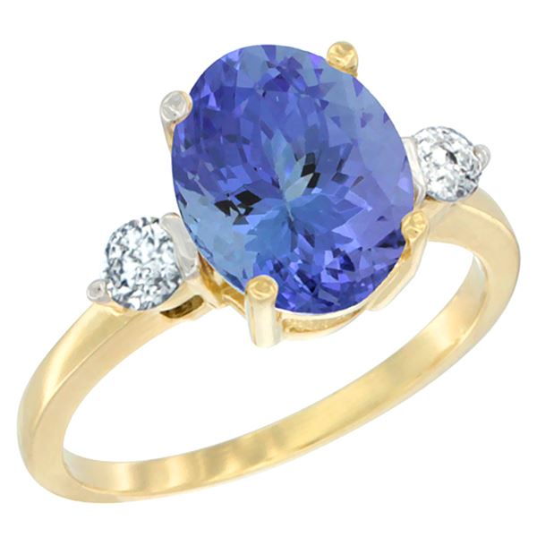 2.59 CTW Tanzanite & Diamond Ring 14K Yellow Gold - REF-104M5K