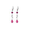 Genuine 3.97 ctw Pink Topaz & Diamond Earrings 14KT White Gold - REF-46A2K