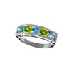 Image 1 : Genuine 2.25 ctw Blue Topaz & Peridot Ring 14KT White Gold - REF-54Y2F