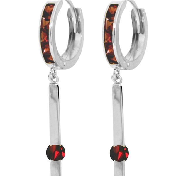 Genuine 1.35 ctw Garnet Earrings 14KT White Gold - REF-66P2H