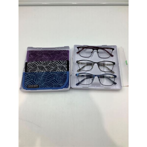 Foster Grant Reading Glasses with Fabric Cases  +1.25 - Lot of 3