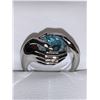 Image 1 : Ladies Blue Topaz 1.0 Carat Solitaire in .925 silver loving hand mounted promise ring size 7
