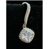 Image 2 : Set of Tiffany Styled Ladies Drop Cluster Earrings set in .925 silver with square cut solitaires