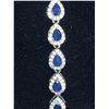 Image 2 : NEW Natural Sapphire Pear Cut 5.45 carat tennis bracelet with Appraisal $1100.00