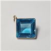 Image 1 : 14K Yellow Gold Blue Topaz(10ct) Pendant  (~weight 2.31g), Appraised Retail $1400