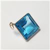 Image 2 : 14K Yellow Gold Blue Topaz(10ct) Pendant  (~weight 2.31g), Appraised Retail $1400