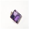 Image 2 : 10K Yellow Gold Amethyst(7.8ct) Pendant, Appraised Retail $900
