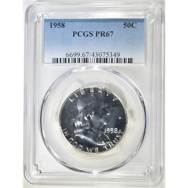 1958 FRANKLIN HALF DOLLAR PCGS PR 67