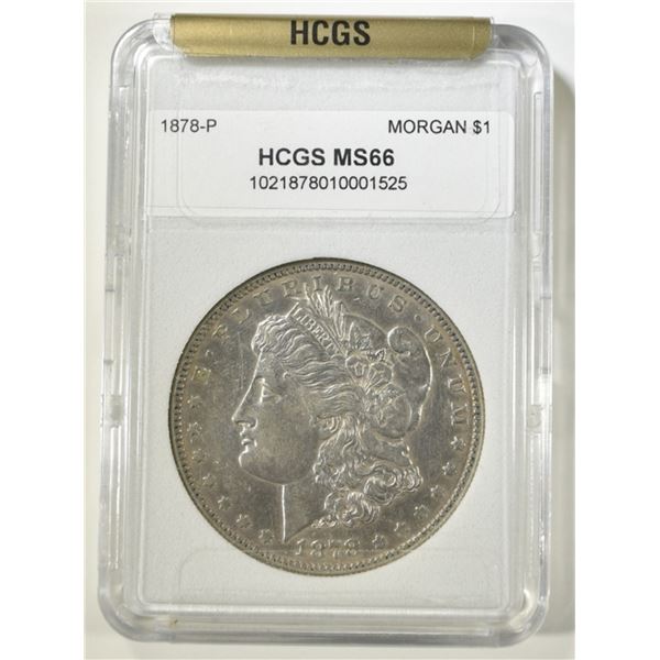 1878 7TF REV 78 MORGAN DOLLAR HCGS GEM BU
