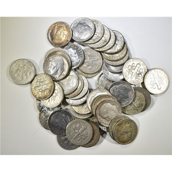 50-CIRC 90% SILVER ROOSEVELT DIMES