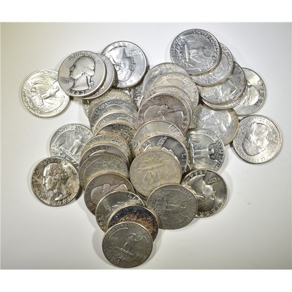 40-CIRC 90% SILVER WASHINGTON QUARTERS