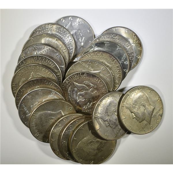 20-CIRC 40% SILVER KENNEDY HALF DOLLARS