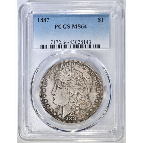 1887 MORGAN DOLLAR  PCGS MS-64