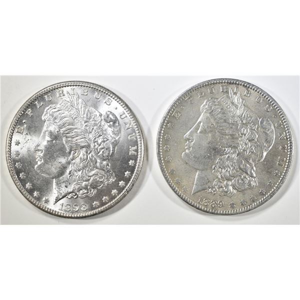 1889 VF & 1898-O AU BU MORGAN DOLLARS