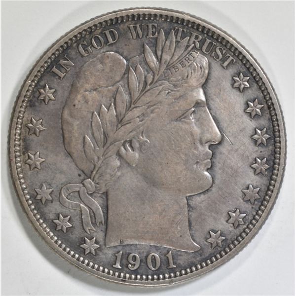 1901-O BARBER HALF DOLLAR  NICE UNC  OLD CLEANING