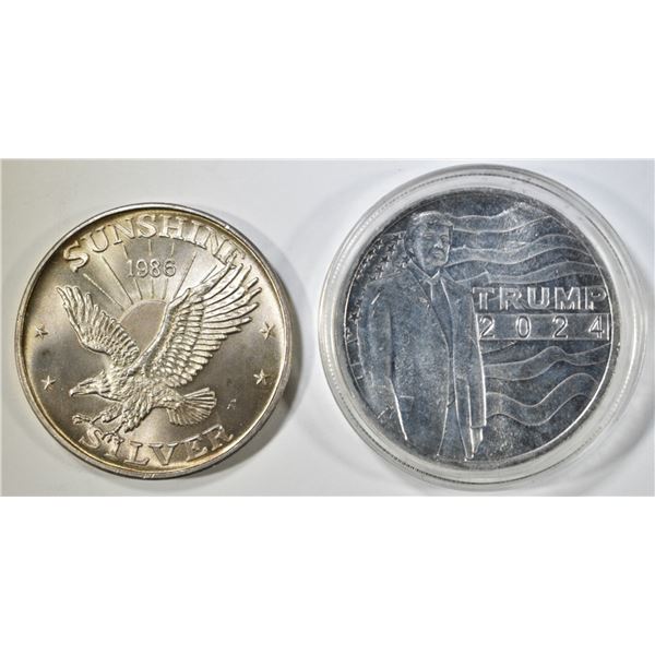 2 1 OZ SILVER ROUNDS: