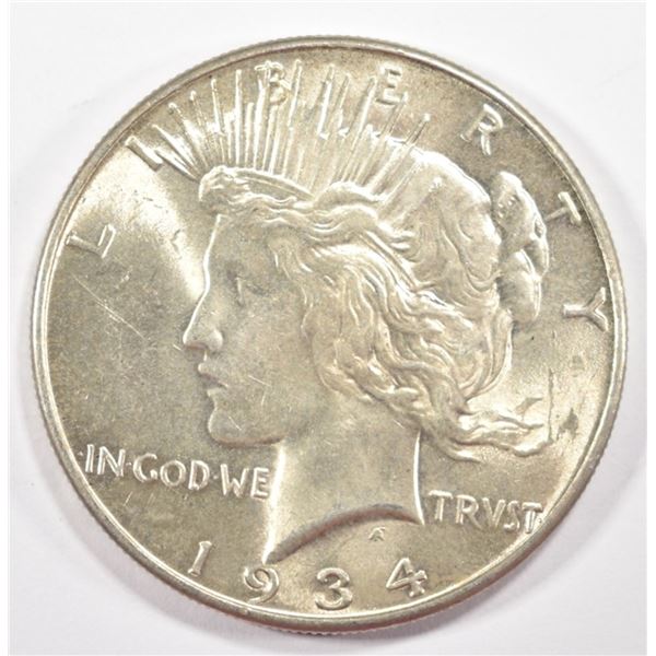 1934 PEACE DOLLAR BU
