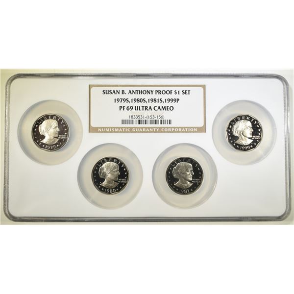 SUSAN B. ANTHONY PROOF $1 SET NGC PF 69