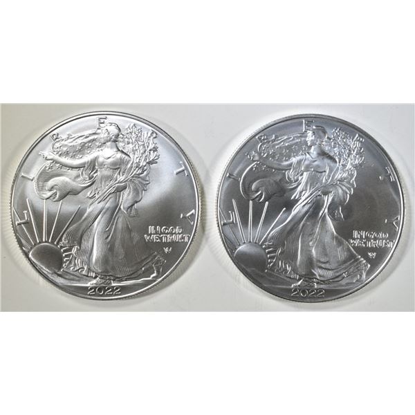 2 2022 AMERICAN SILVER EAGLES