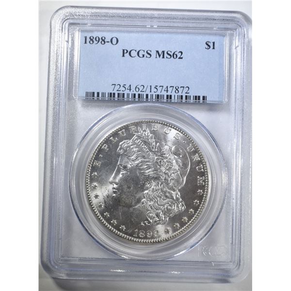 1898-O MORGAN DOLLAR PCGS MS 62