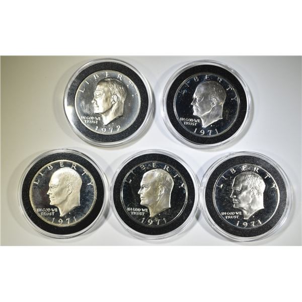 5 40% SILVER PROOF EISENHOWER DOLLARS