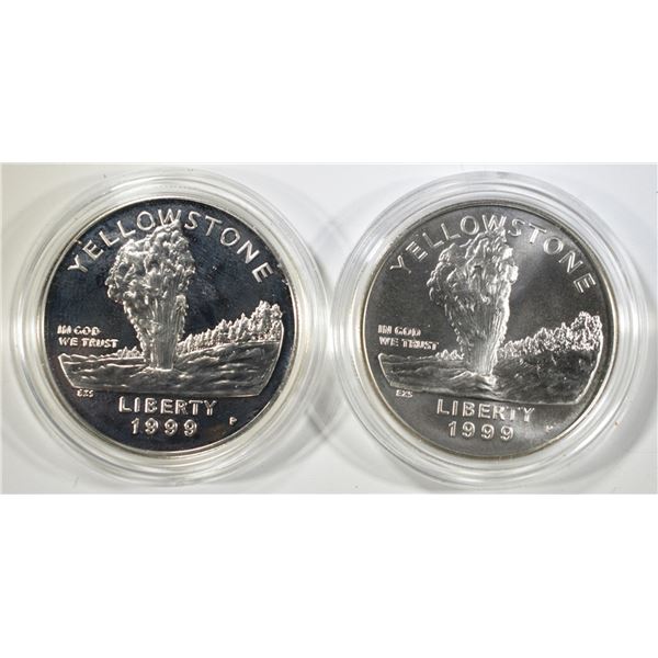 1999 YELLOW STONE PROOF & UNC  COMM DOLLARS