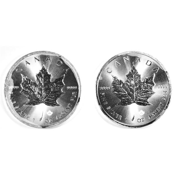 2-BU 2016 1oz .999 SILVER CANADA MAPLE LEAF COINS