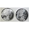 Image 1 : 2-1oz .999 SILVER BUFFALO/INDIAN ROUNDS