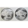 Image 2 : 2-1oz .999 SILVER BUFFALO/INDIAN ROUNDS