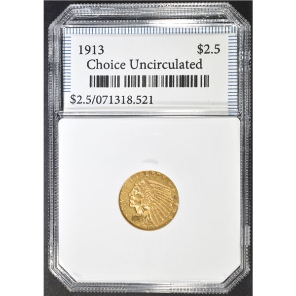 1913 $2.5 GOLD INDIAN CH BU