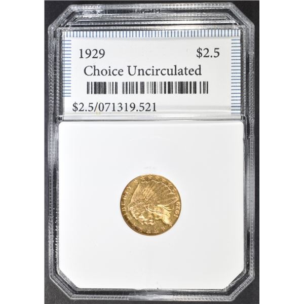 1929 $2.5 GOLD INDIAN CH BU