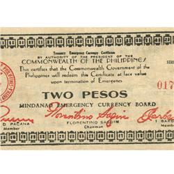 1945 Philippines 2 Peso Guerrilla Note WW2   (COI-959)