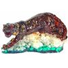 1,000ct. Sapphire & Garnet Panther Statue RETAIL $1600 (GEM-2819)