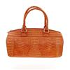 Image 3 : Ladies Golden Tan Crocodile Skin Handbag Purse