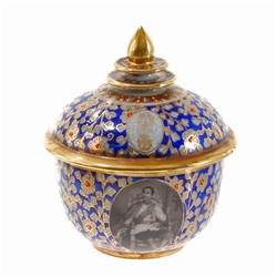 Benjarong Heavy Gilded Bowl Lid  Rama V