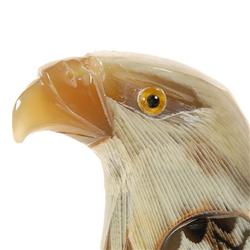 Rare White Buffalo Horn Scrimshaw Hawk  