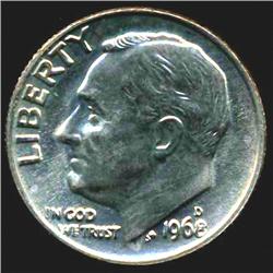 1966 Roosevelt Dime GEM FB