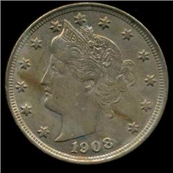 1908 Liberty Nickel Choice+ Uncirculated