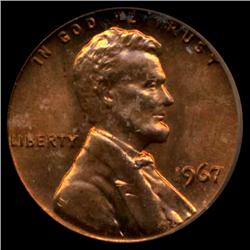1967 Lincoln Cent Graded Red GEM