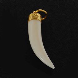 Vintage Pre-Ban Ivory 24k Horn Pendant