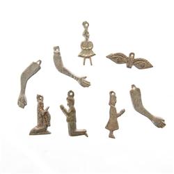 Nice Collection on 8 Silvered Mexico Milagros