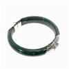 Image 3 : Jade Sterling Hinged Bangle Bracelet 