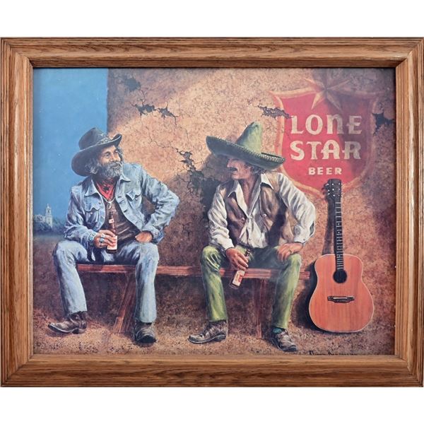 Framed Lone Star Beer Print By Clinton Baermann
