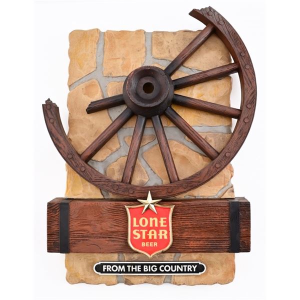 Lone Star Beer Wagon Wheel Lighted Sign