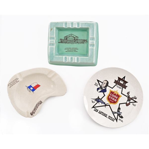 Lone Star Commemorative Plate and Ashtrays